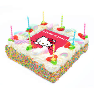 Hello Kitty verjaardagstaart | 8-25 pers | Kindertaart